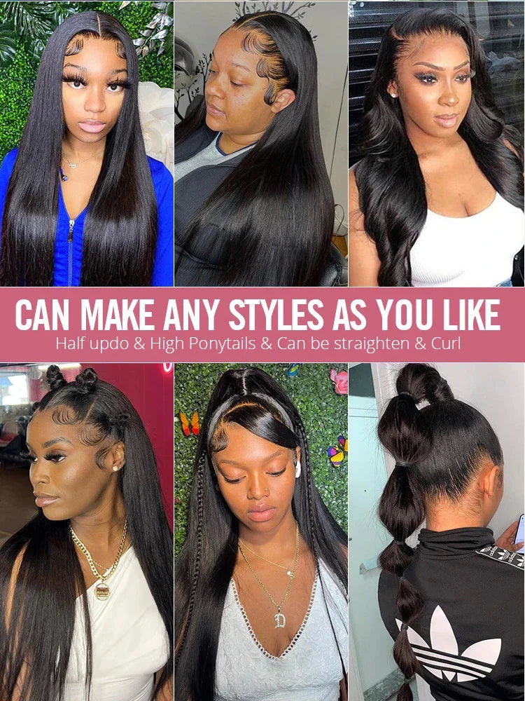 34 Inch Bone Straight 13x4 Lace Front Human