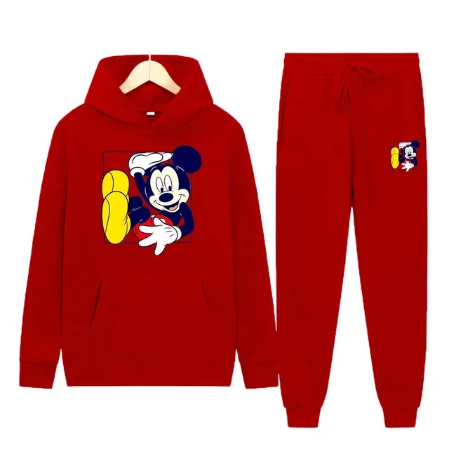 New Disney Mickey Fashion Sports Suit Printed Hoodie