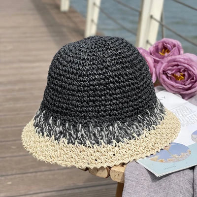 Gradient Straw Fisherman Hat Ladies Sweet Summer Sun