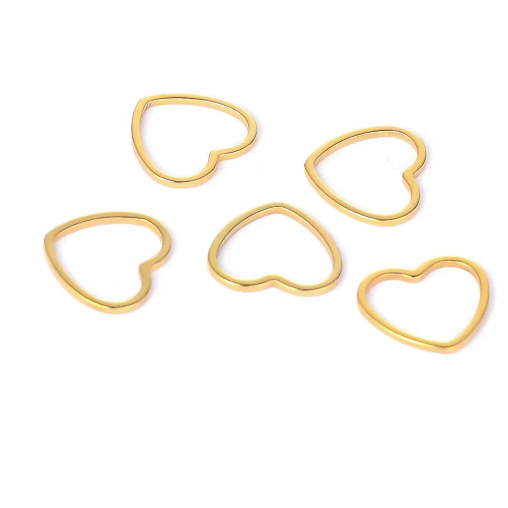 20pcs 12mm Heart Charms Stainless Steel Bracelet Connectors