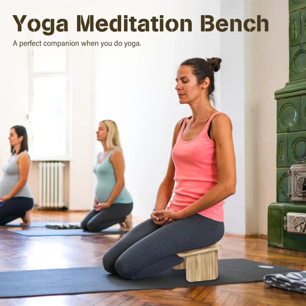 Meditation Bench Wooden Yoga Meditation Bench Foldable Ergonomic
