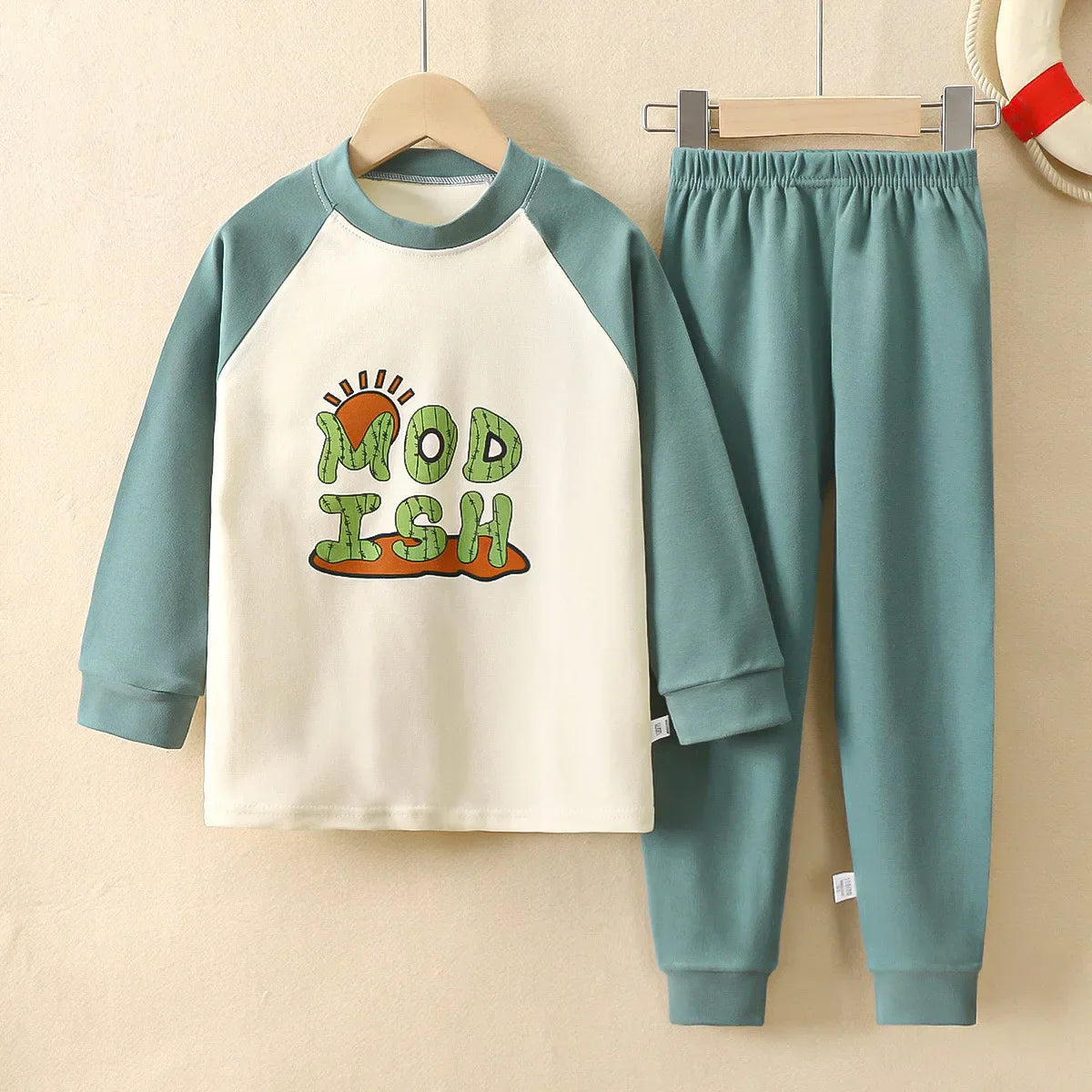 Cotton Child Loungewear Set Long Sleeves Long Pants