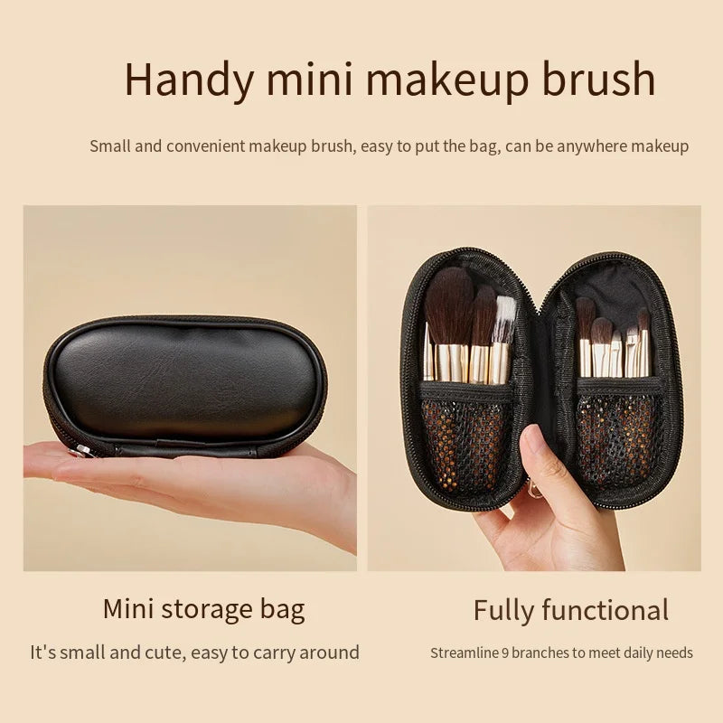 Mini Cosmetic Brush Short Handle Powder Brush Blusher Brush Eye Shadow Brush Animal Hair Facial Makeup Tool кисти для макияжа