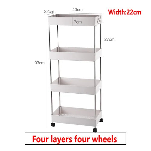 Kitchen Small Gap Storage Rack Four-story Kitchen Narrow