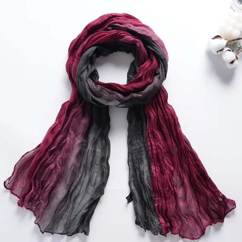 180x90cm Women Patchwork Scarf Muslim Crinkle Hijab Headwraf