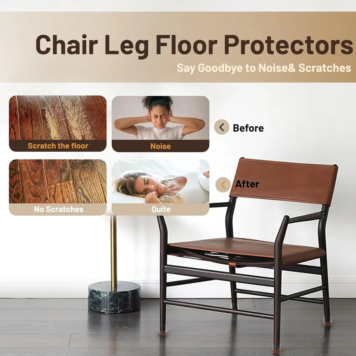 32 Pcs Chair Leg Floor Protectors for Hardwood