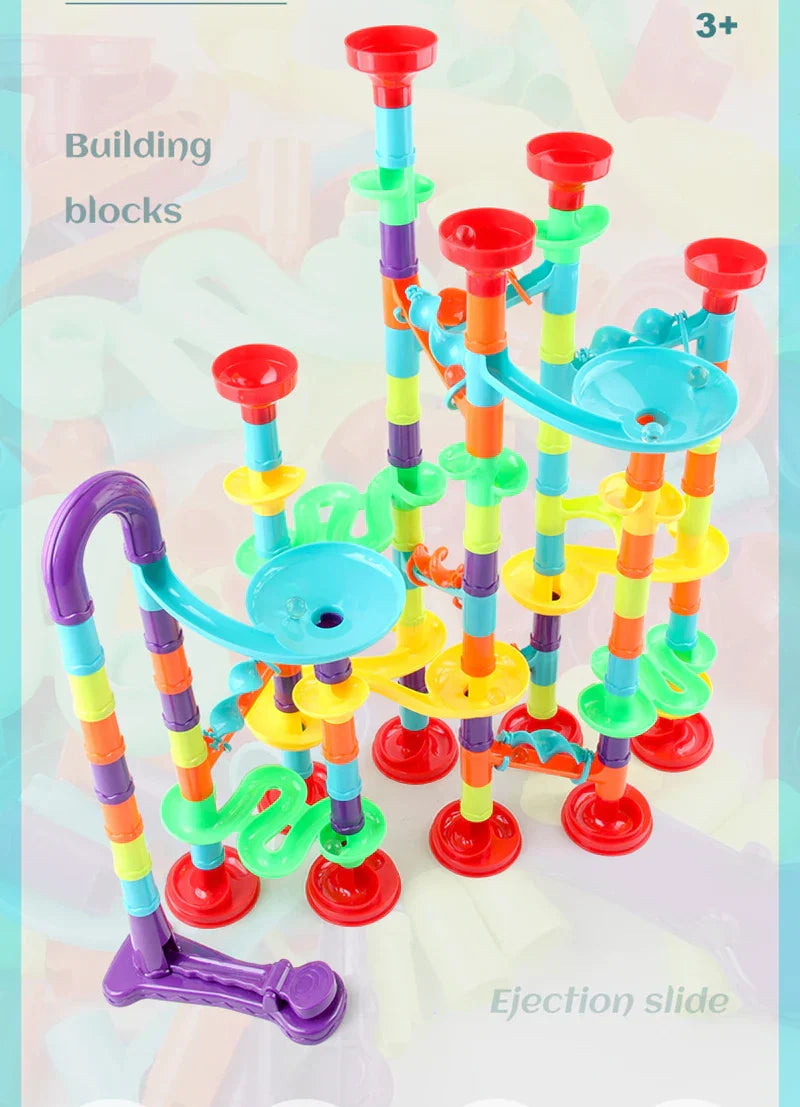 76/142pc Marble Run Race Track Building Blocks Kids