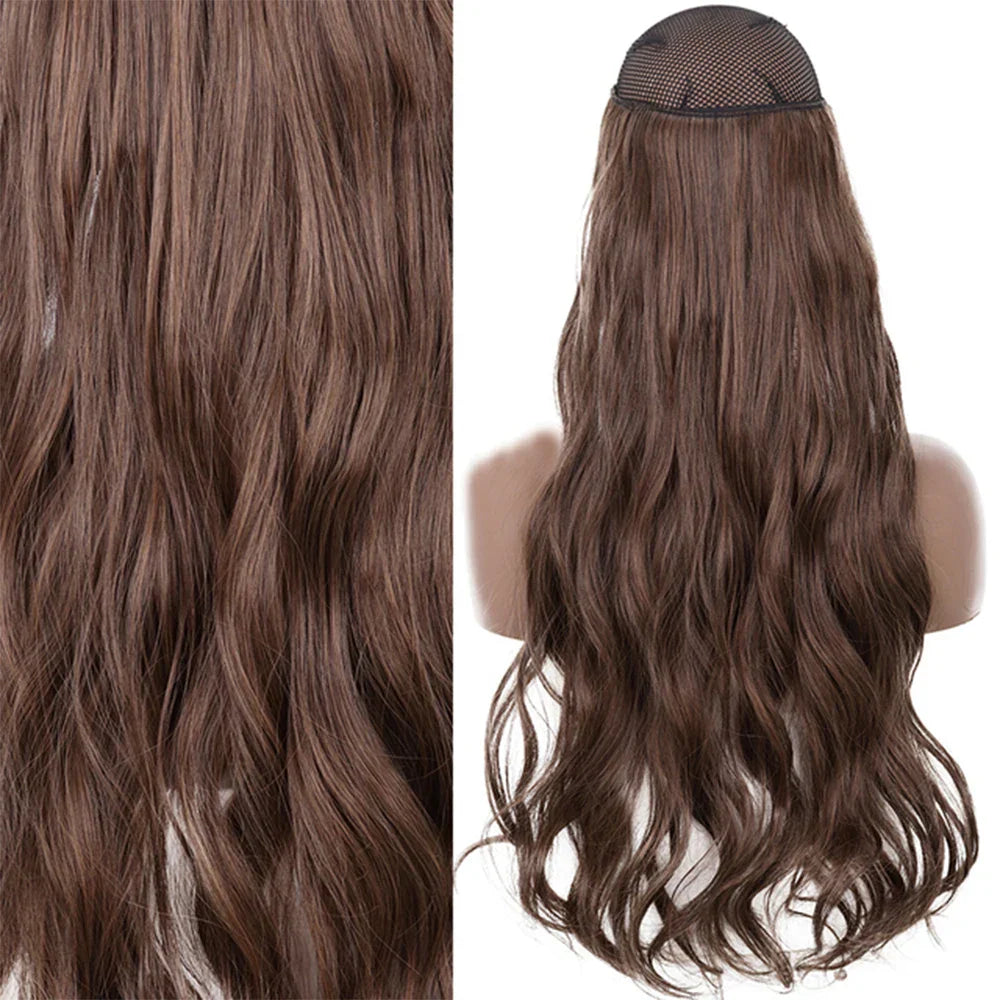 MERISIHAIR Synthetic No Clip Invisible Wire Hair Extensions