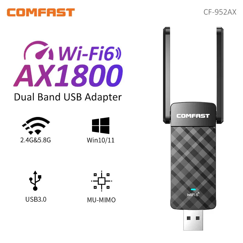 COMFAST WiFi 6 USB Adapter 2.4G & 5G