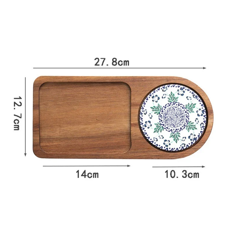 Coffee Tray Wood Plate Breakfast Tray For Serving