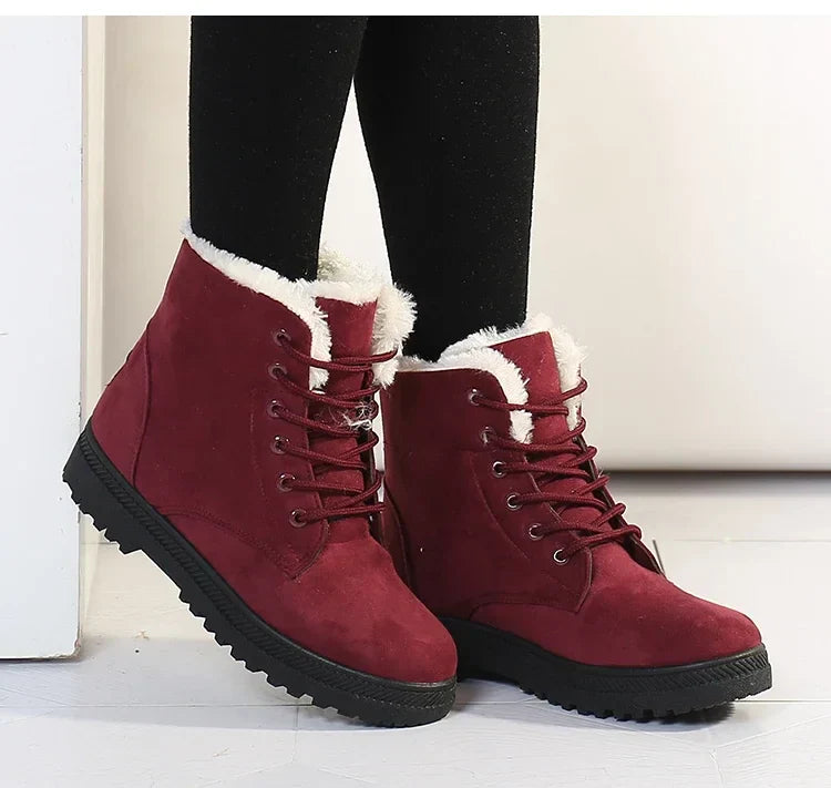 Women Winter Boots Ladies Snow Boots Lace Up