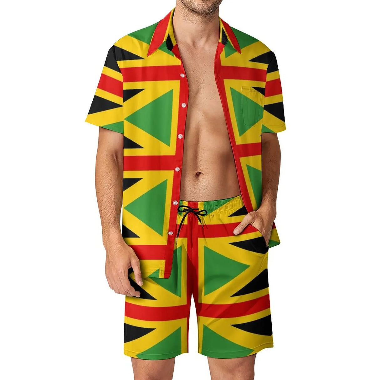 Jamaican Flag Men Sets Jamaica Cushion Aesthetic Casual