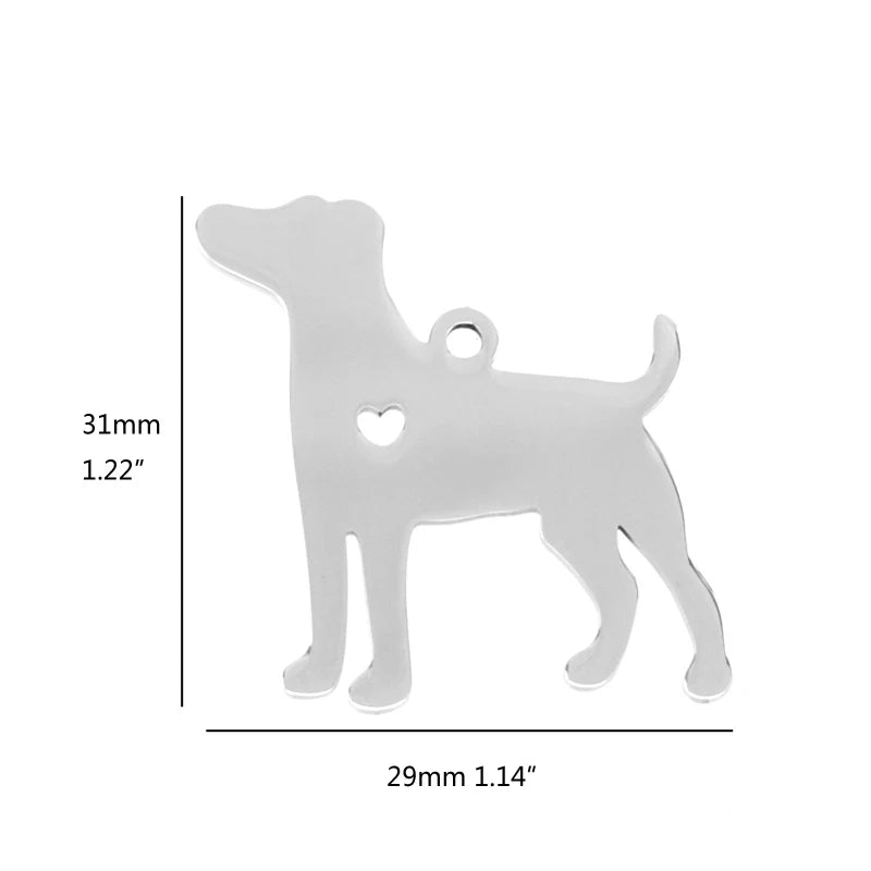 10pcs I Love My Cat Dog Animals Stainless