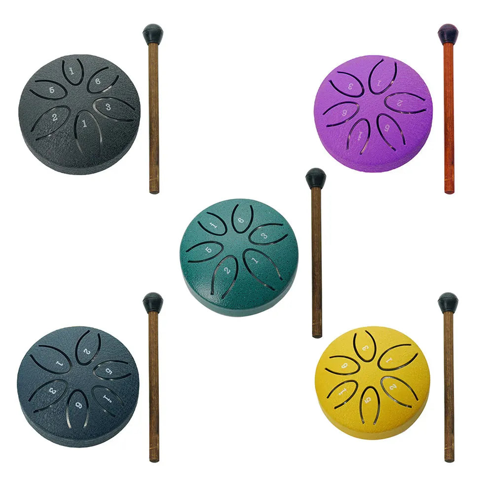 Mini Steel Tongue Drum 3 Inch 6 Notes