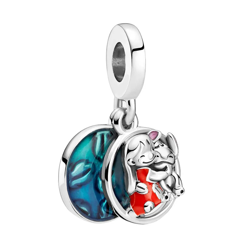 Disney Blue Enamel Ice Snow Olaf Pendant Fit