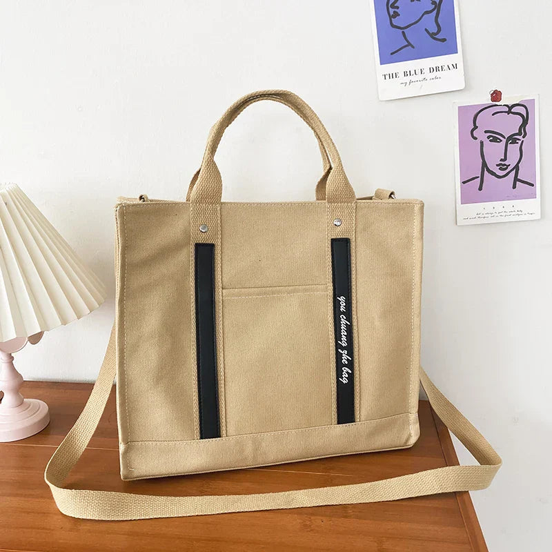 Canvas Bag Women's Large-Capacity Tote Simple Handbag Computer