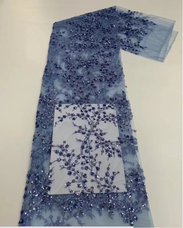 Green French Sequins Net Lace Fabric 2023 High