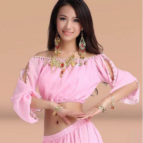 New arrival crystal cotton and mesh belly dance
