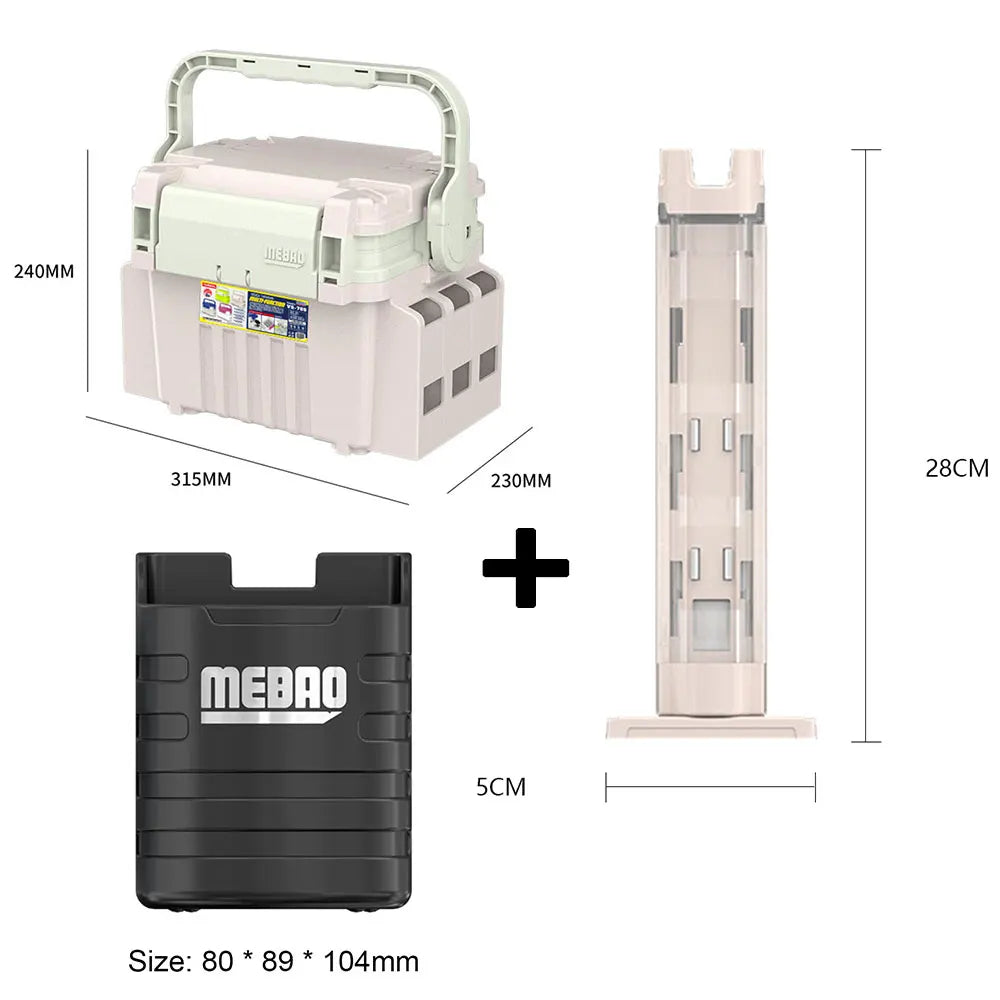 3-Layer Folding Fishing Tackle Box Multipurpose Fishing Storage