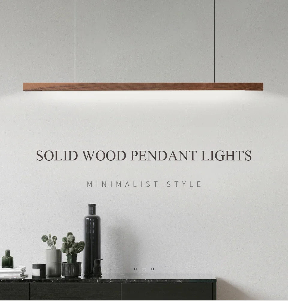 Nordic Wood Pendant Lights LED Modern Hanging Lamps