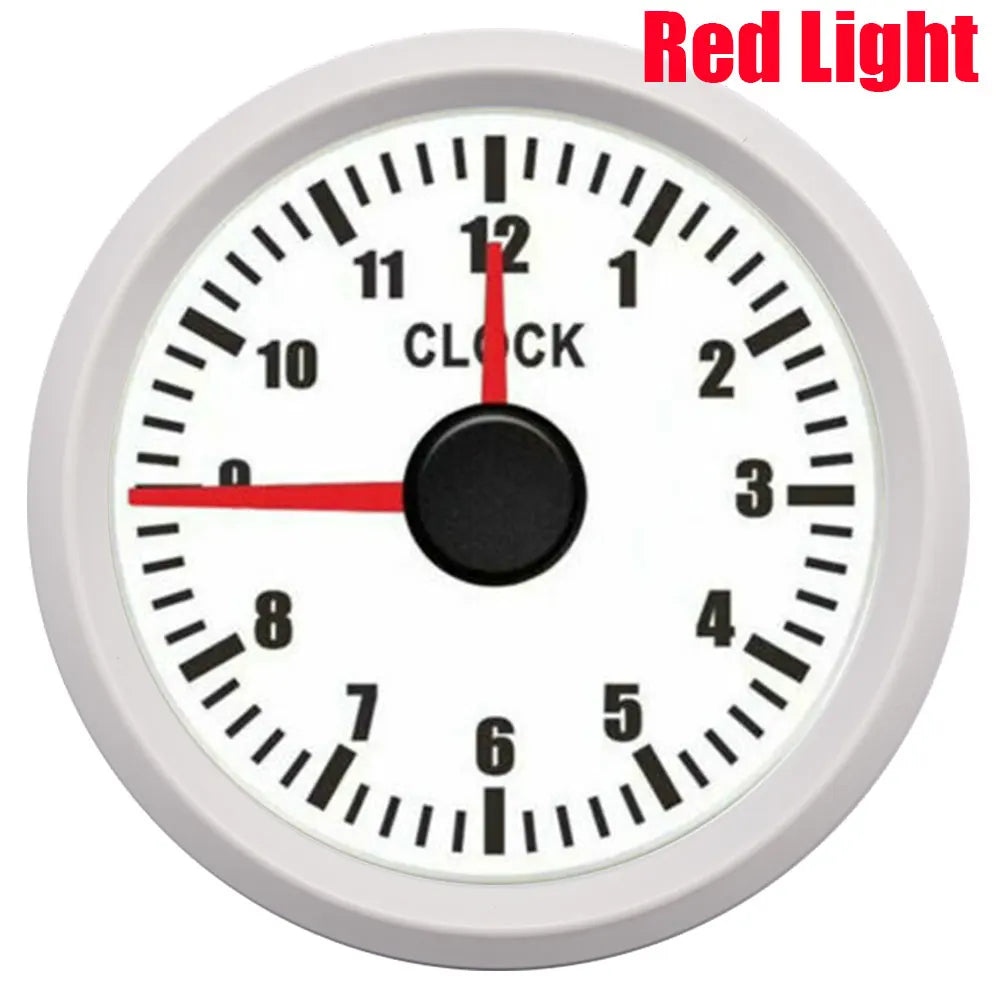 2" 52mm HourMeters Clock Gauges with Red Backlight for Car, Boat, Yacht, RV (9-32V)