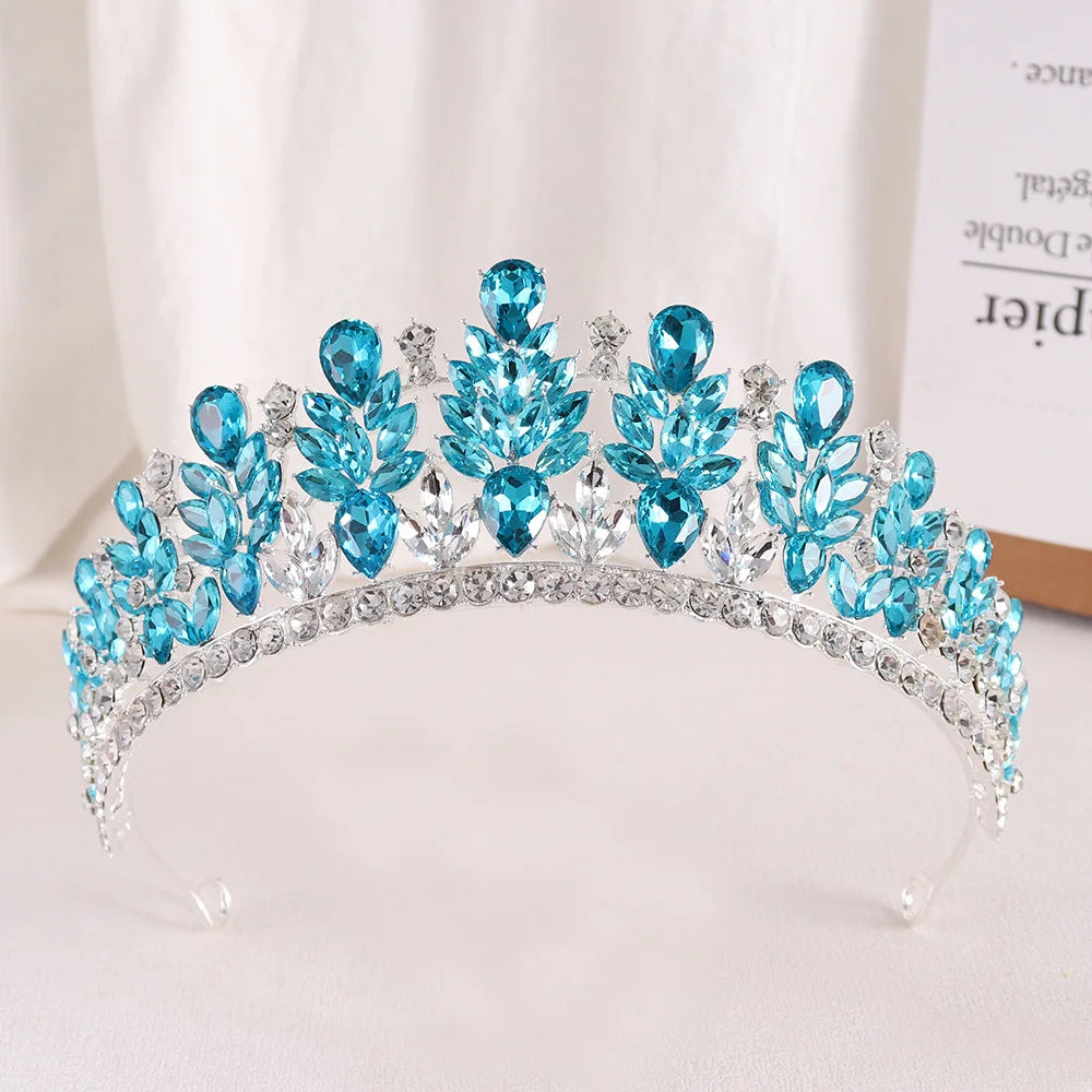 Baroque Green Opal Wedding Headband Crystal Bridal Crowns