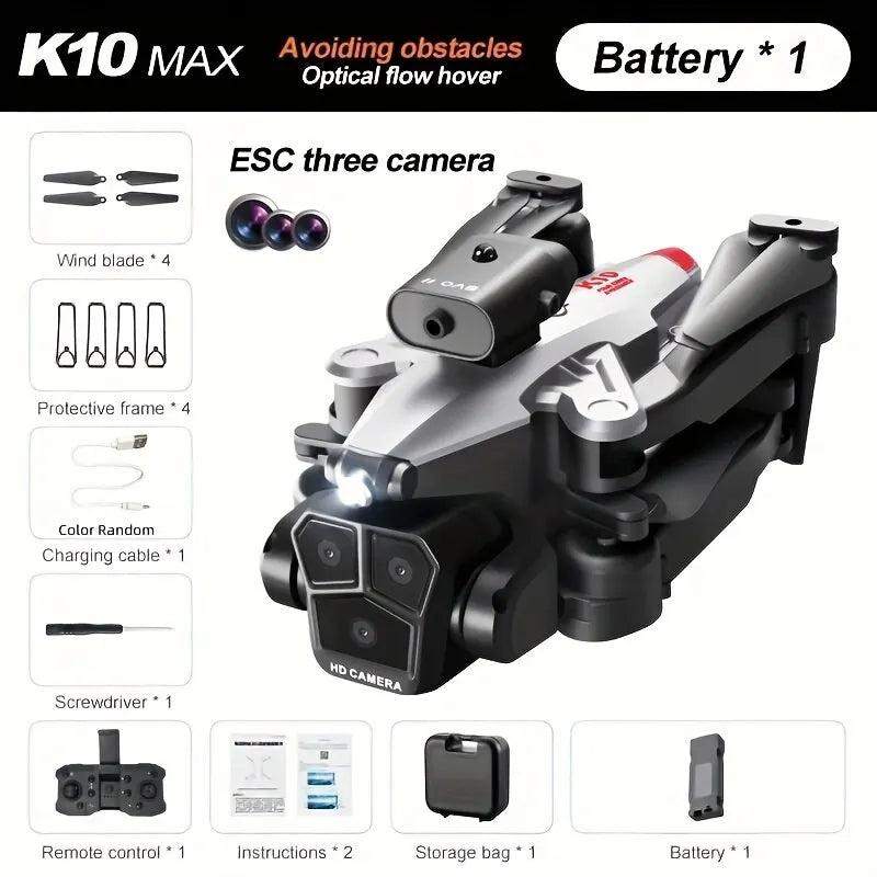 New K10 Max RC Drone HD Triple Camera