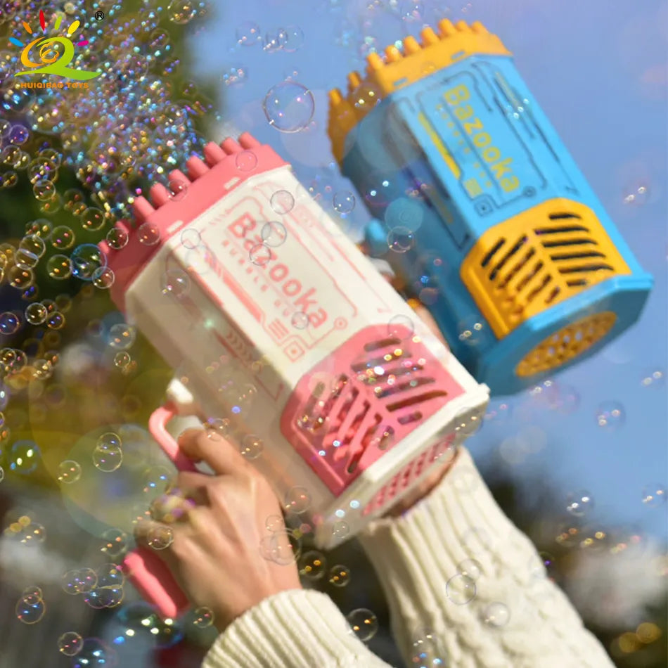 HUIQIBAO Bazooka Bubble Gun Rocket 69 Holes Bubbles