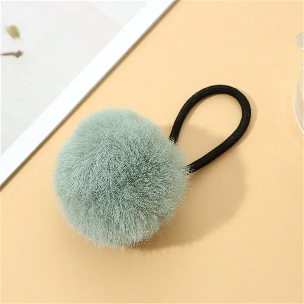 Cute Fur Ball Plush Hair Rope High Elastic