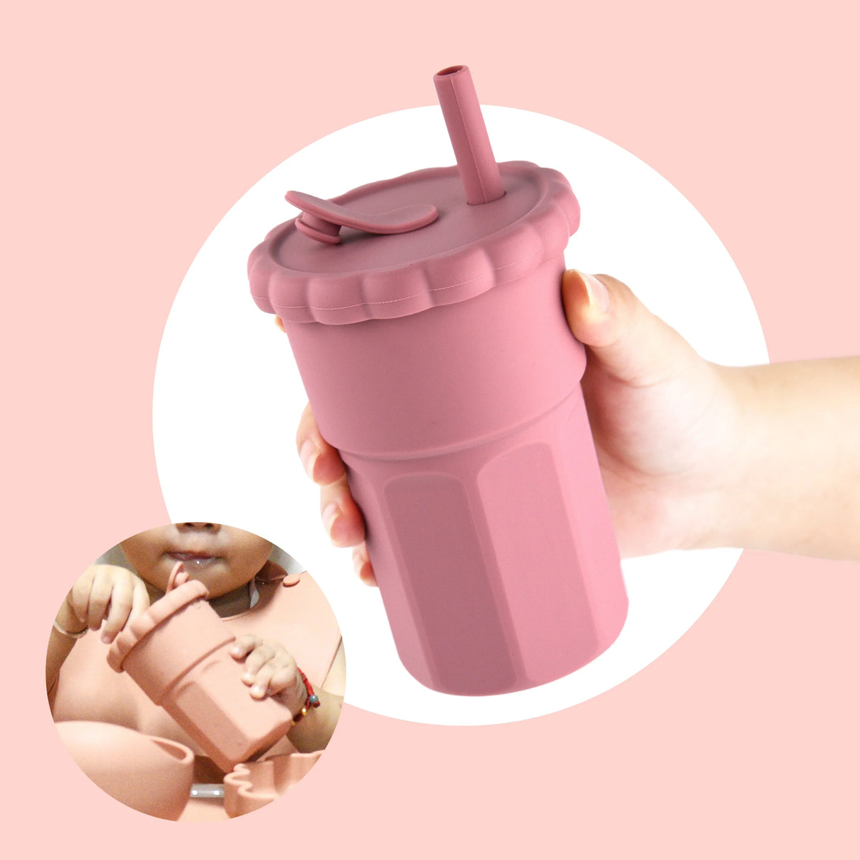 500ML Food Grade Silicone Drink Cup Silicone Baby
