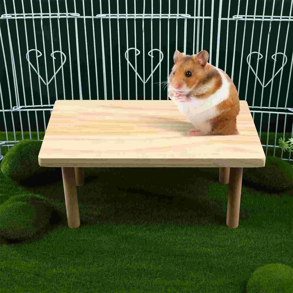 Hamster Play Wooden Platform Small Pet Playing Stand
