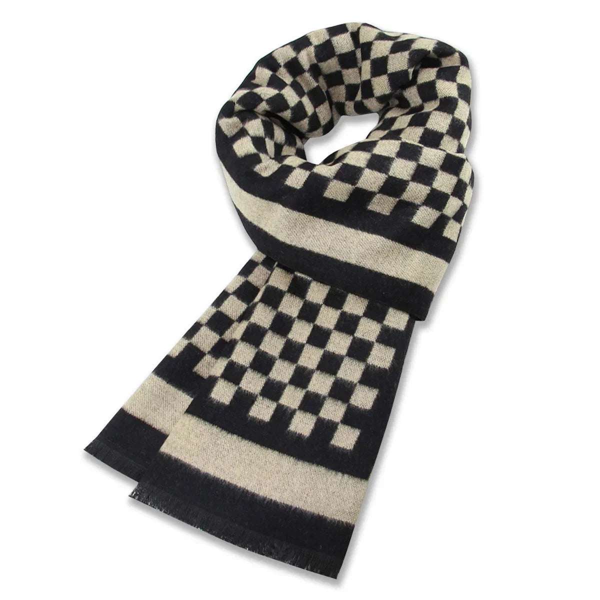 High Quality Men Scarf Autumn Winter Plaid Knitted