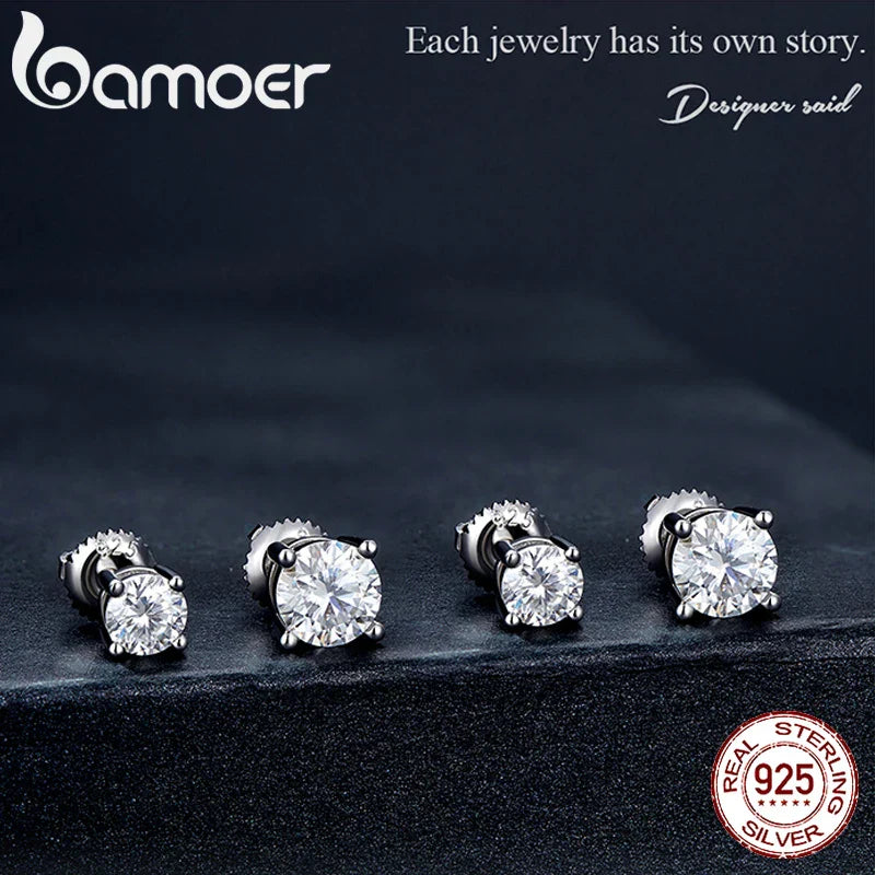 BAMOER Moissanite Earrings for Women Solid 925 Sterling