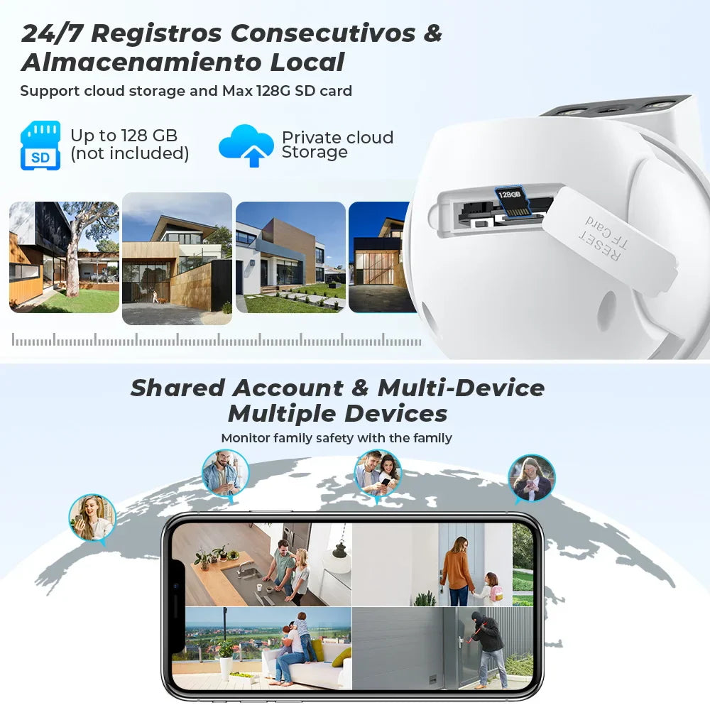 8MP 4K Wifi IP Camera Dual Screens Night