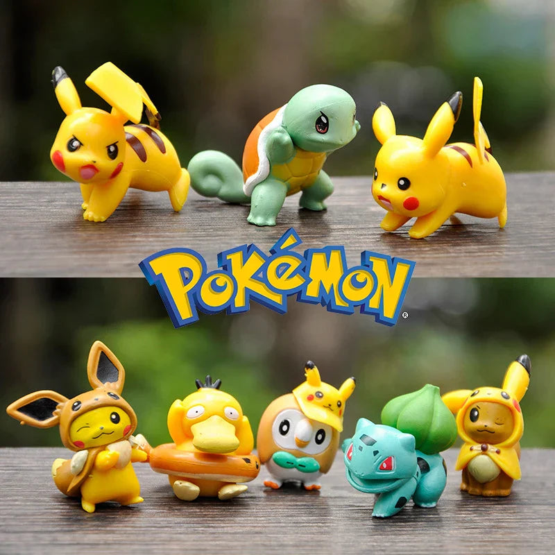 8pcs/set Pokemon Pikachu Figure Ornaments Decoration Jenny Turtle