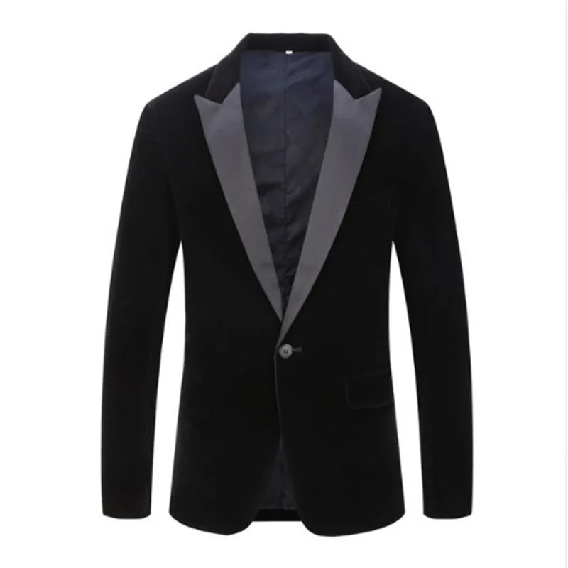 Men's Fashion Trend Velvet Groom Tuxedo Slim Fit