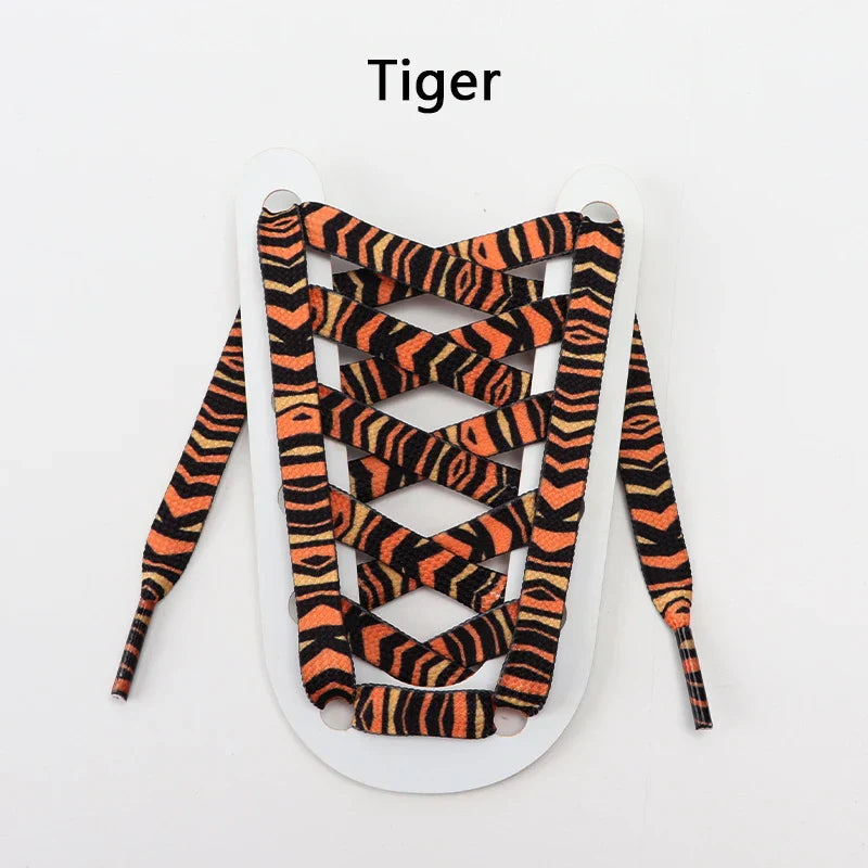 Animal Pattern Shoelaces Flat AF1AJ Sneakers Shoe laces