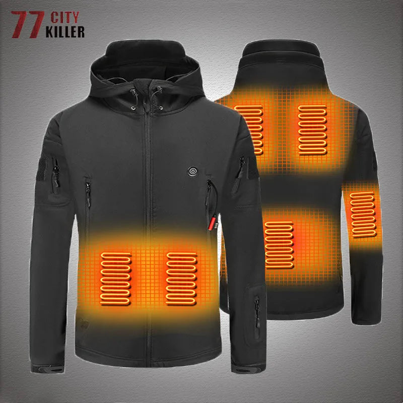 Winter Electric Heating Jacket Men USB Smart Thick