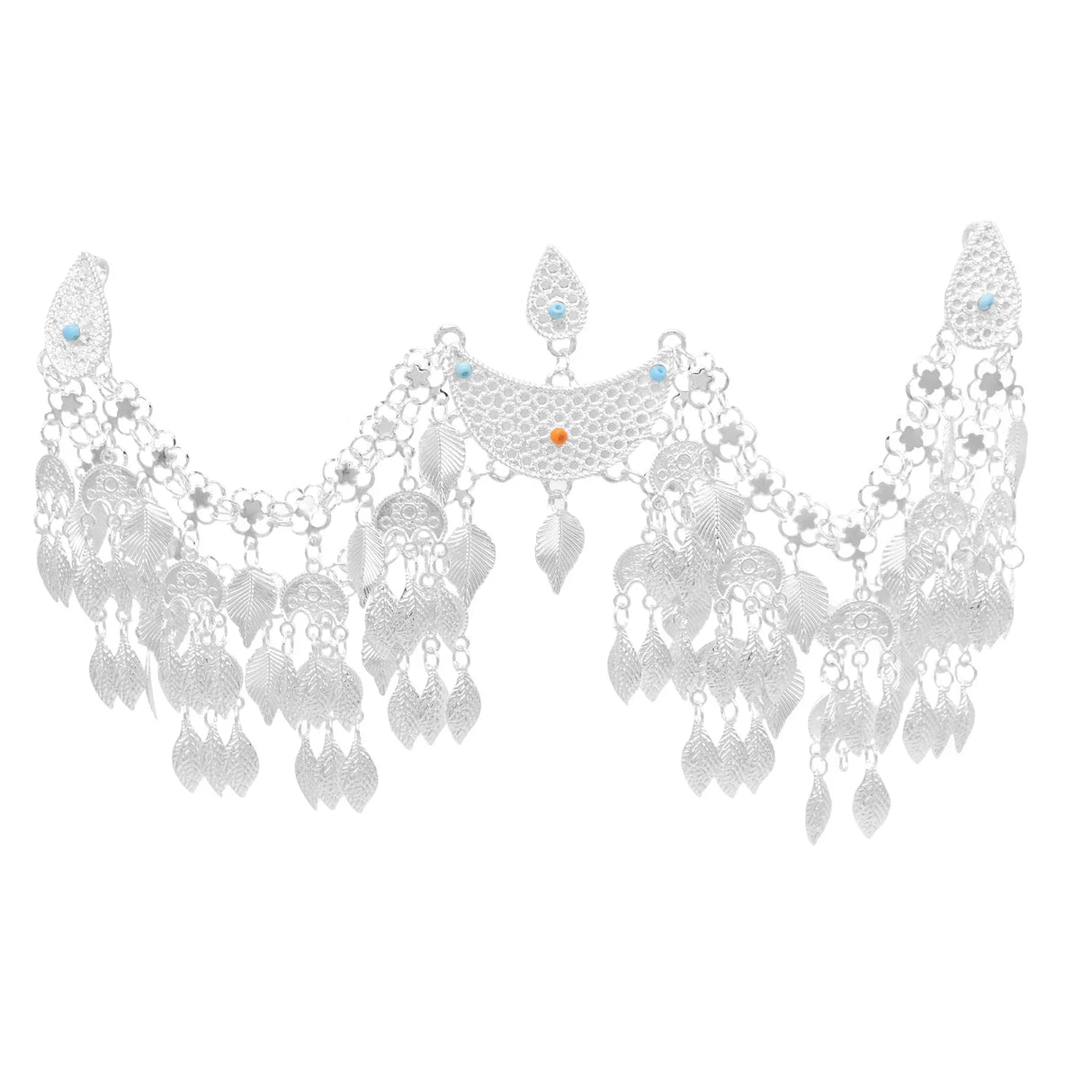 Vintage Silver Plated Moon Leaves Hair Accessories Boho