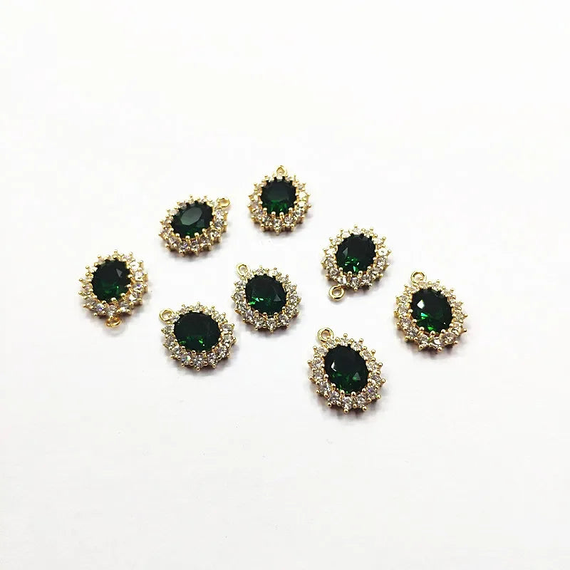 19x16mm 30pcs Cubic Zirconia Oval CharmConnectors