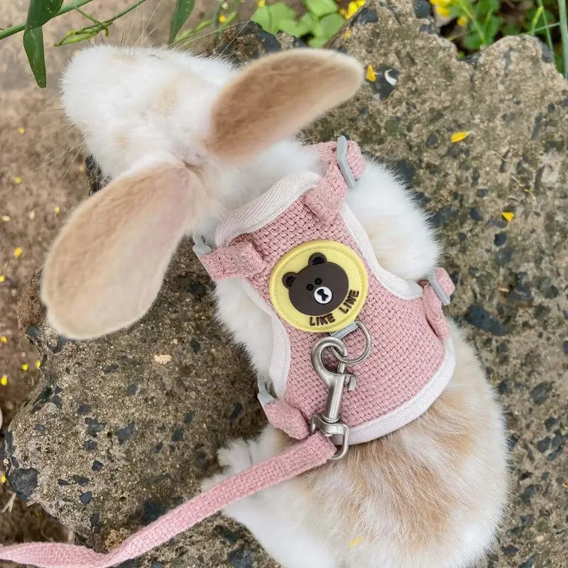 Cute Rabbit Harness Leash Set Bunny Pet Accessories
