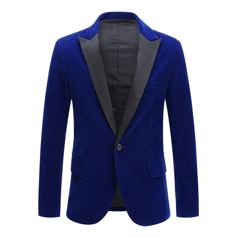 Men's Fashion Trend Velvet Groom Tuxedo Slim Fit