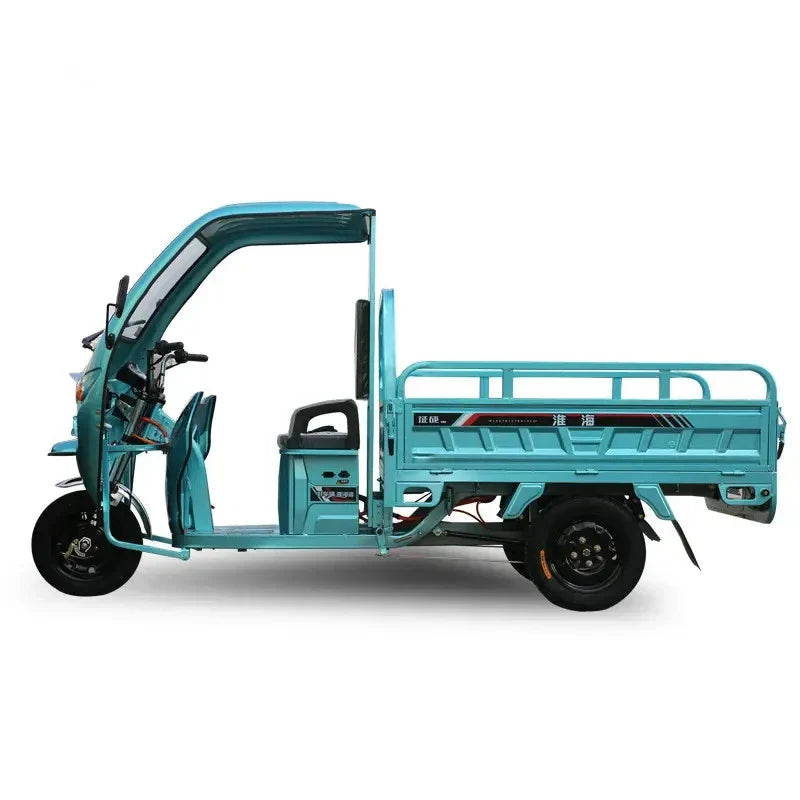 Semiclosed Electric Tricycle Hauling Semitop Load King Simple