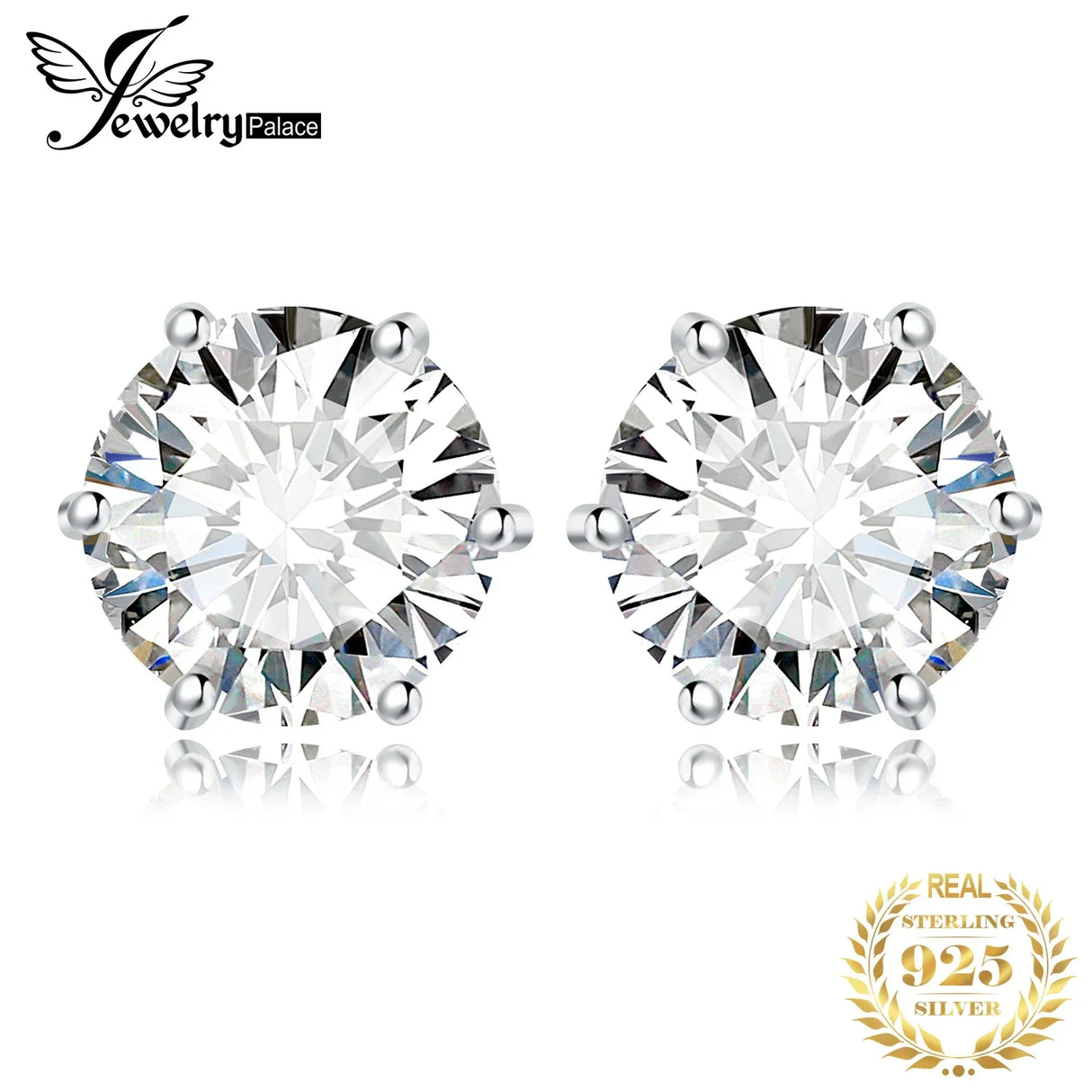 JewelryPalace Moissanite D Color Total 0.6ct 1ct 2ct