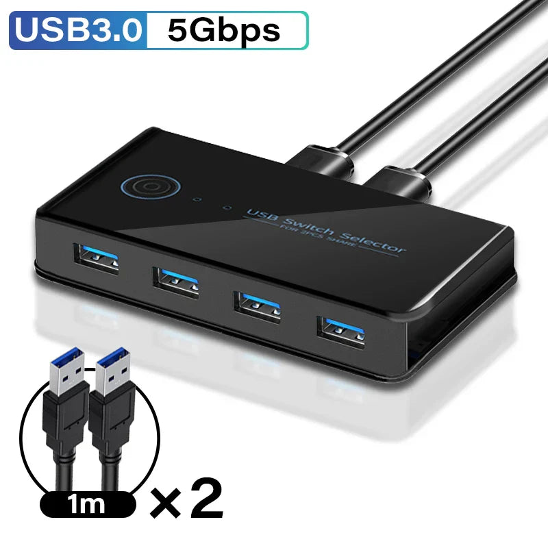 USB 3.0 KVM Switch USB Shared Switcher 2