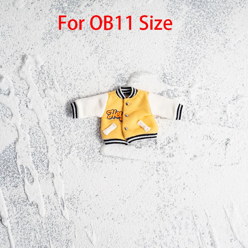 Ob22 24 Doll Baseball Jacket Clothes Ob11 Doll Sport Coat With Zipper For Ob11, Ymy、Licca、Azones、Ob24、Ob27 Doll Accessories