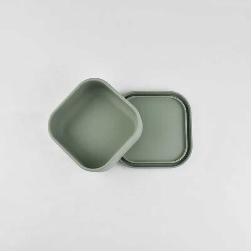 Silicone Food Container Portable Bento Lunch Box Microware