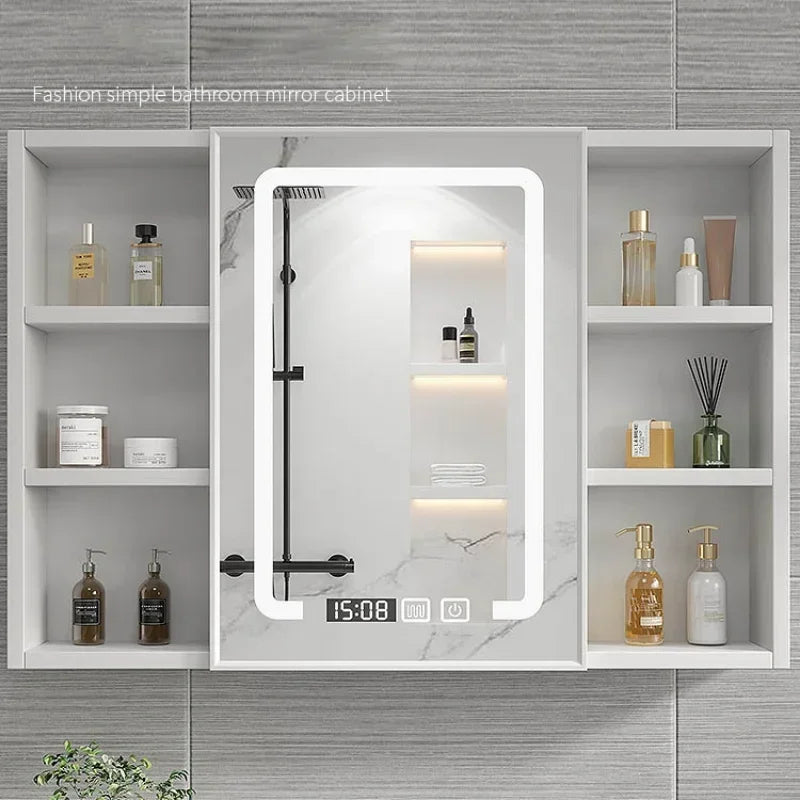Italian Aluminum Alloy Smart Bathroom Mirror Cabinets Luxury