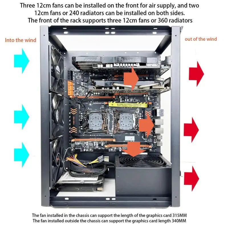 Stackable PC Case Compact Open Chassis X79 X99
