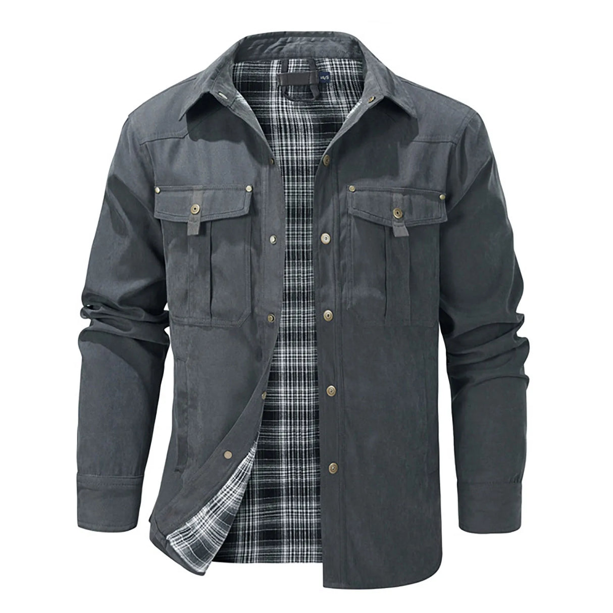 Winter Men'S Bomber Jacket High-Quality Male Plaid Flannel